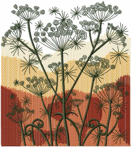 Autumn field embroidery design