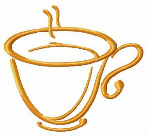 Cup of tea machine embroidery design