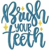 Brush your teeth free embroidery design