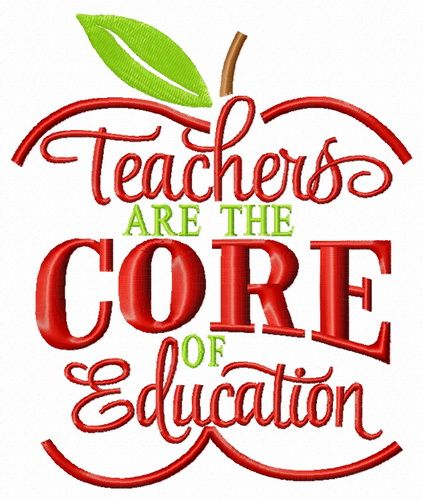Teachers are the core of education machine embroidery design