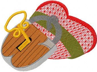 Heart under lock and key machine embroidery design