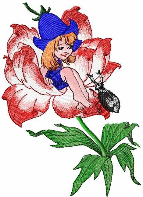 Flower girl free embroidery design