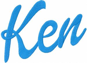 Ken name embroidery design