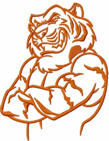 tiger tribal mascot embroidery design