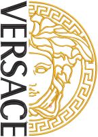 Versace gold and black logo embroidery design