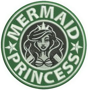 Mermaid princess embroidery design