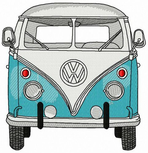 Volkswagen Van machine embroidery design