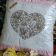 Adorable embroidered  cushion with heart and lace