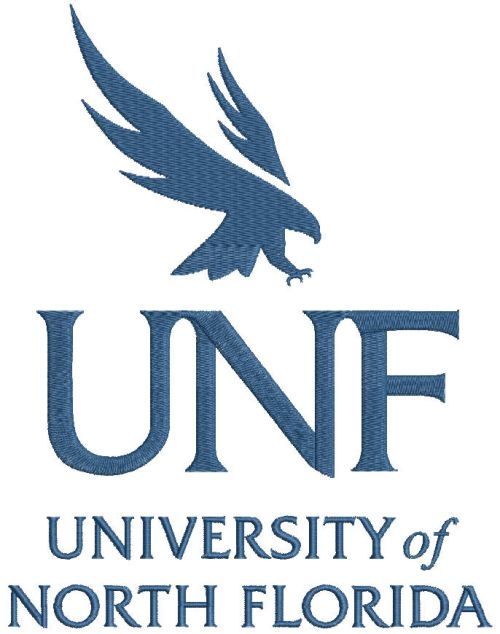 University of north florida logo embroidery design