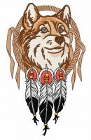 Fox and dreamcatcher embroidery design