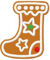 Gingerbread stocking free embroidery design