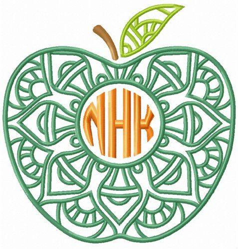 Apple NHK machine embroidery design