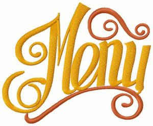 Menu embroidery design