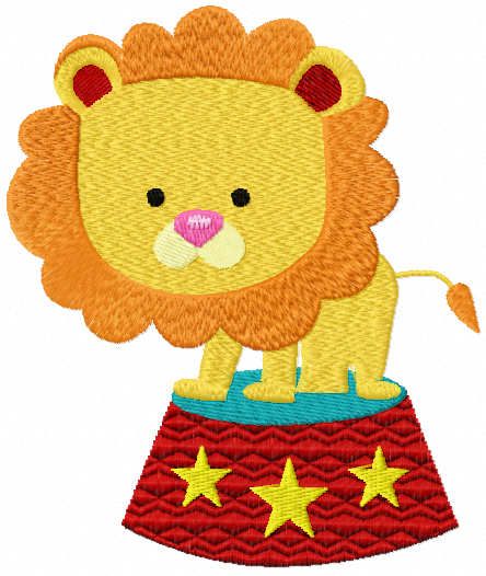 Circus lion free embroidery design