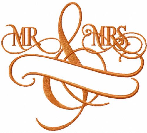 Mr and mrs monogram embroidery design