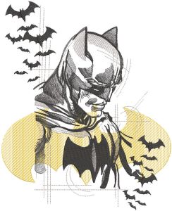 Batman sketch art embroidery design