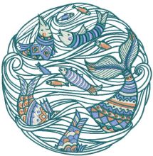 Fish time 2 embroidery design