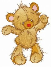 Teddy bear's crazy dance embroidery design