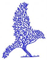 Tree bird embroidery design