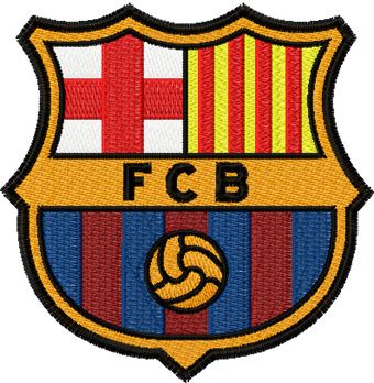 Barcelona Madrid logo machine embroidery design