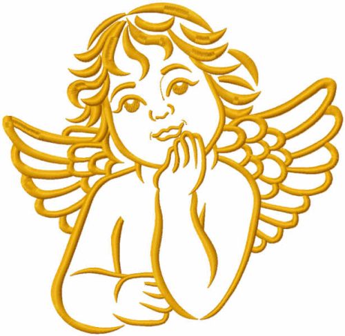 Dreaming angel free embroidery design