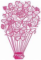 Butterfly hot air balloon embroidery design