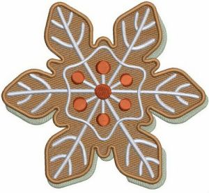 Brown snowflake embroidery design