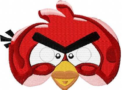 Red Angry Bird embroidery design 5