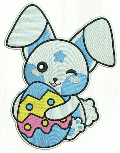 Happy Easter 2 bunny machine embroidery design