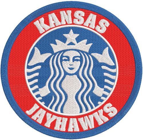 Kansas Jayhawks logo embroidery design