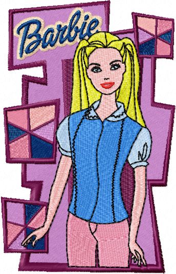 Barbie machine embroidery design for clothing