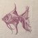 Mosaic fish embroidery design towel