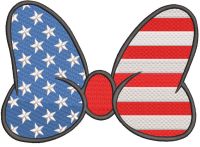 American bow embroidery design