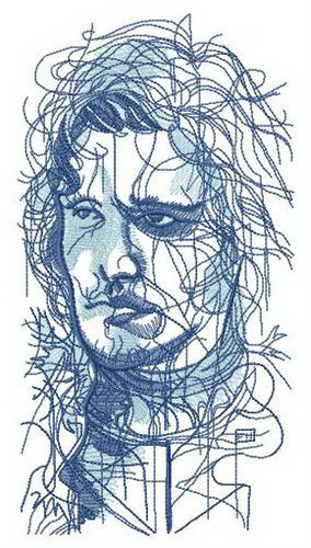 Jon Snow sketch machine embroidery design