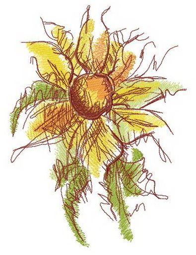 Dreaming about helianthus machine embroidery design