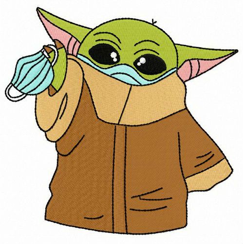 Yoda quarantine machine embroidery design 