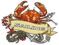 Sailing embroidery design