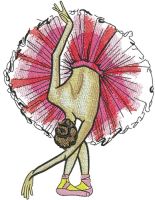 Graceful ballet dance embroidery design