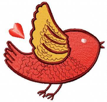 Cute small red bird free embroidery design