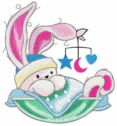 Newborn bunny machine embroidery design