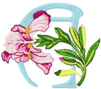 Iris Letter A  embroidery design