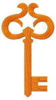Golden key embroidery design