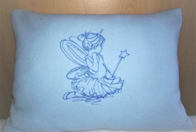 Cushion with ballerina embroidery design