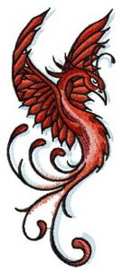 Proud firebird embroidery design