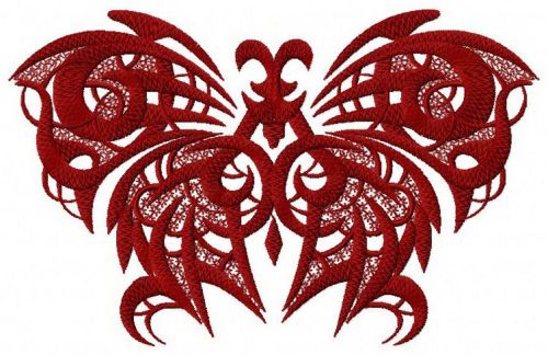 Red gothic machine embroidery design