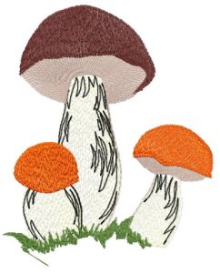 Three mushrooms embroidery design