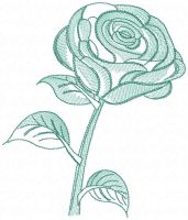 Green rose free embroidery design