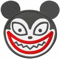 Smiling vampire teddy bear embroidery design