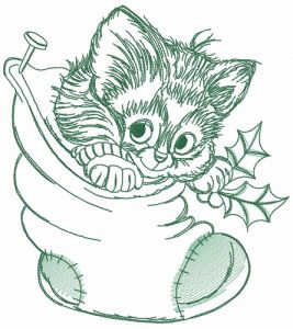 Adorable kitten 2 embroidery design