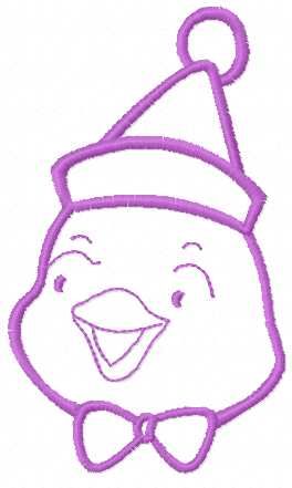 Christmas violet penguin free embroidery design 2